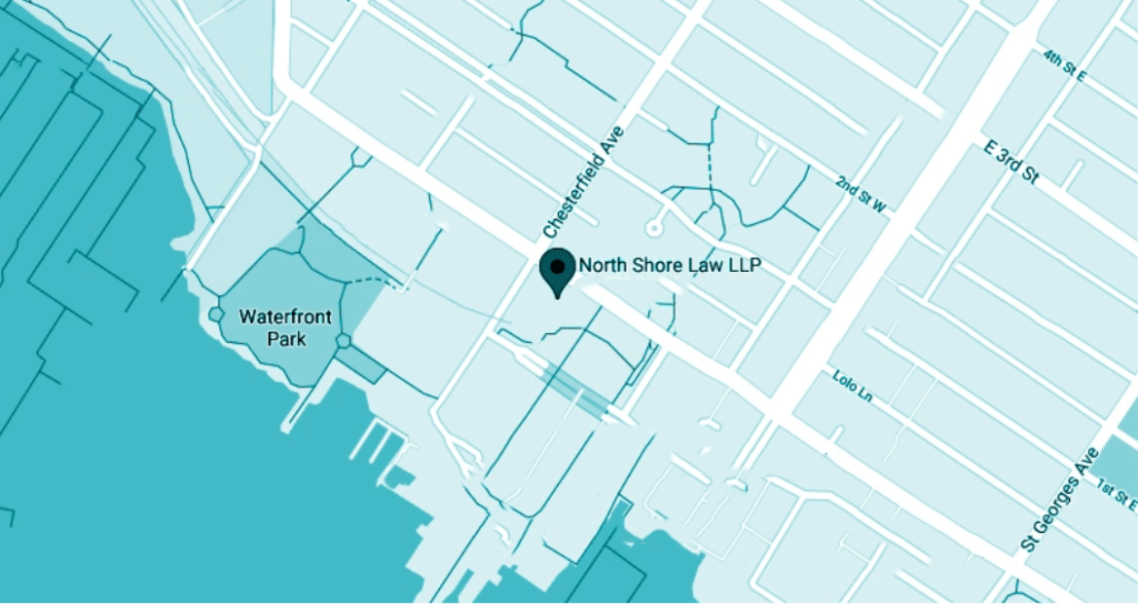Map to North Shore Law in North Vancouver